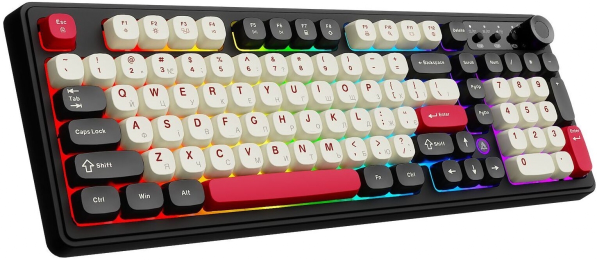 Клавіатура Ajazz AF98 Plus Wireless/Bluetooth/USB Black-White-Red (AF98-PLUS-BSR) - фото - інтернет-магазин електроніки та побутової техніки TTT