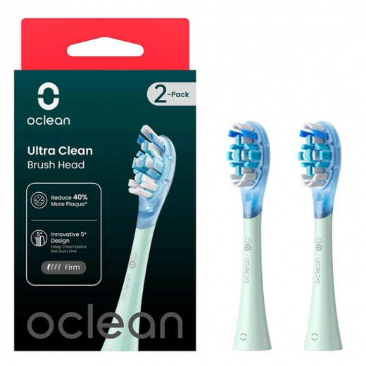 Насадки для електричної зубної щітки Oclean Ultra Clean 2шт Green - фото - інтернет-магазин електроніки та побутової техніки TTT