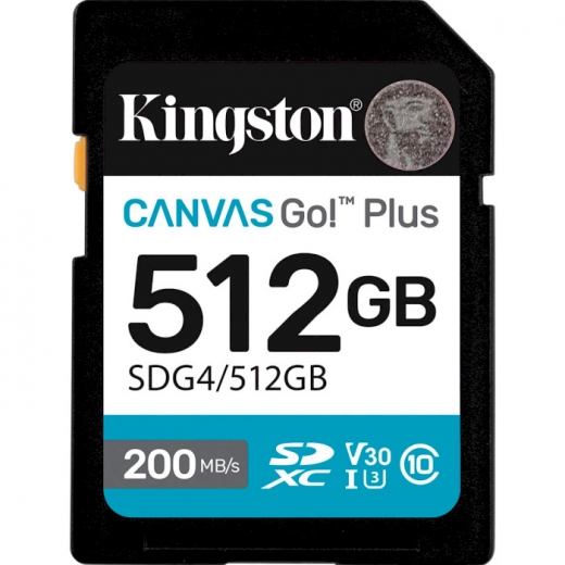 Карта памяти Kingston SDXC 512GB Canvas Go! Plus G4 Class 10 UHS-I U3 V30 (SDG4/512GB) - фото - интернет-магазин электроники и бытовой техники TTT