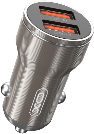 Автомобільний зарядний пристрій XO CC48 Metal Smart Car Charger 2USB 2.4A Grey - фото Автомобільний зарядний пристрій XO CC48 Metal Smart Car Charger 2USB 2.4A Grey - фото - інтернет-магазин електроніки та побутової техніки TTT