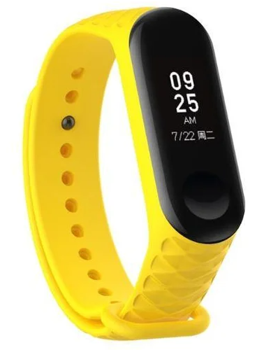 Ремешок для Xiaomi Mi Band 4/3 РОМБ Yellow - фото - интернет-магазин электроники и бытовой техники TTT