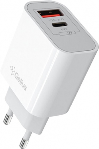 Мережевий зарядний пристрій Gelius Merge GP-HC060 GAN USB + Type-C 35 Вт QC / PD / PPS (2099900994036) White - фото Мережевий зарядний пристрій Gelius Merge GP-HC060 GAN USB + Type-C 35 Вт QC / PD / PPS (2099900994036) White - фото - інтернет-магазин електроніки та побутової техніки TTT