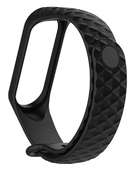 Ремінець для Xiaomi Mi Band 4/3 РОМБ Black - фото - інтернет-магазин електроніки та побутової техніки TTT