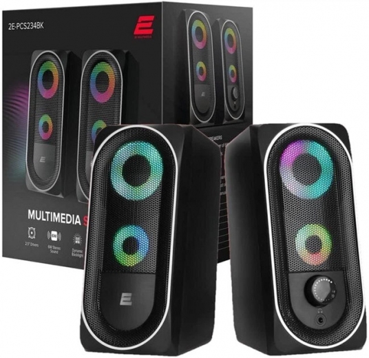 Акустична система 2E PCS234 RGB, 2.0, USB (2E-PCS234BK) Black  - фото - інтернет-магазин електроніки та побутової техніки TTT