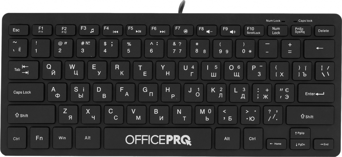 Клавиатура проводная OfficePro SK240 USB Black - фото - интернет-магазин электроники и бытовой техники TTT