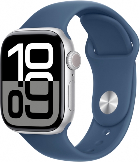 Apple Watch Series 10 GPS 42mm Silver Aluminium Case with Denim Sport Band - S/M (MWWA3QH/A) - фото Apple Watch Series 10 GPS 42mm Silver Aluminium Case with Denim Sport Band - S/M (MWWA3QH/A) - фото - интернет-магазин электроники и бытовой техники TTT