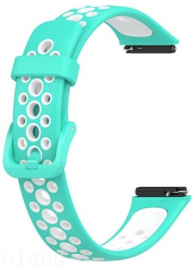 Ремінець BeCover Vents Style для Huawei Band 7 (709444) Turquoise-White - фото - інтернет-магазин електроніки та побутової техніки TTT
