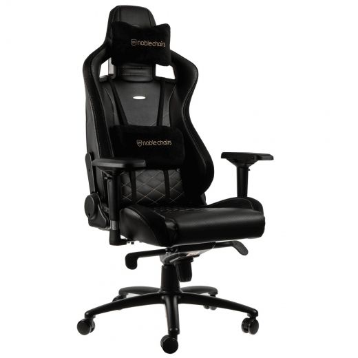 Кресло геймерское NOBLECHAIRS Epic Series (GAGC-038) Black/Gold - фото - интернет-магазин электроники и бытовой техники TTT
