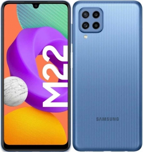 Смартфон Samsung Galaxy M22 4/128GB (SM-M225FLBGSEK) Light Blue - фото - интернет-магазин электроники и бытовой техники TTT