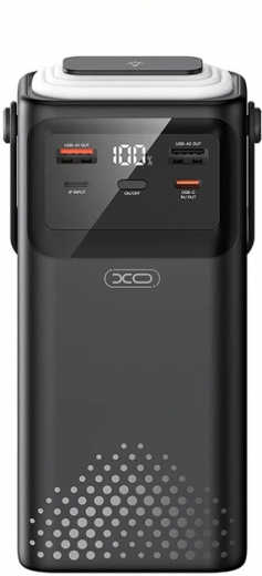 УМБ XO PR285 PD20W / QC22.5W Four Built-in Cables + LED Display + Flashlight (30000 mAh) Black - фото - интернет-магазин электроники и бытовой техники TTT