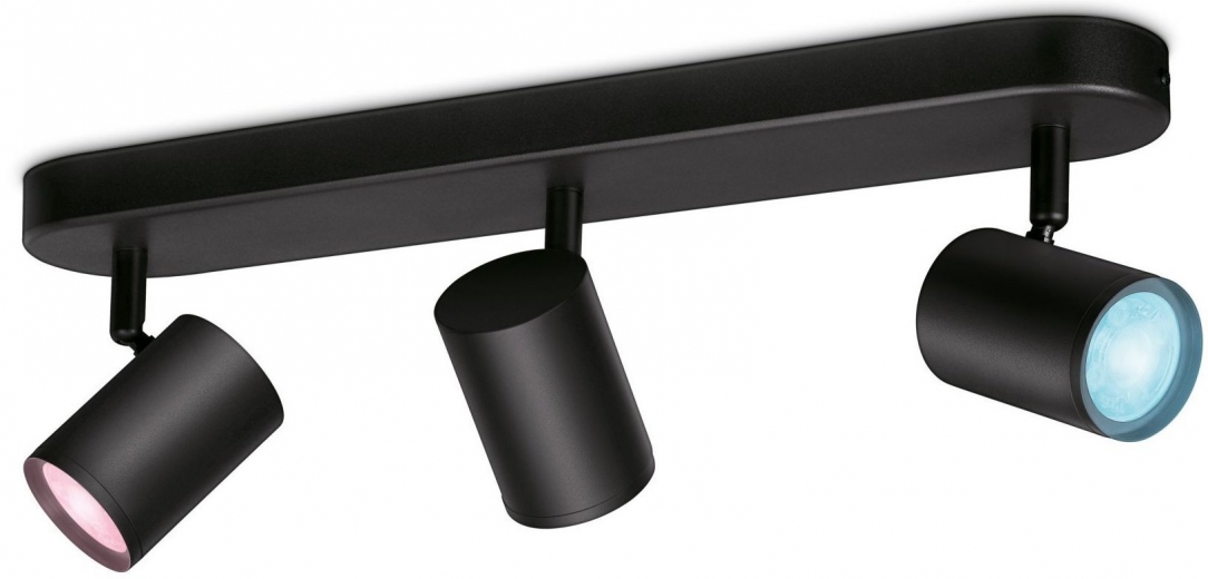 Умный накладной точечный светильник WiZ IMAGEO Spots 3x5W 2200-6500K RGB Wi-Fi Black - фото - интернет-магазин электроники и бытовой техники TTT