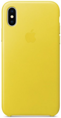 Панель Apple Leather Case iPhone X Yellow - фото - інтернет-магазин електроніки та побутової техніки TTT