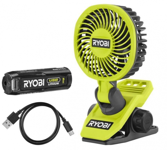 Вентилятор RYOBI USB Lithium RCF4-120G - фото - интернет-магазин электроники и бытовой техники TTT