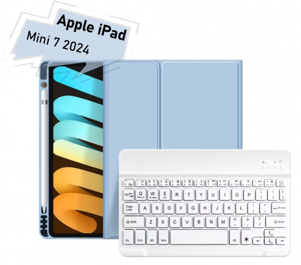 Чехол-клавиатура BeCover для Apple iPad Mini 7 2024 (712995) Light Blue - фото Чехол-клавиатура BeCover для Apple iPad Mini 7 2024 (712995) Light Blue - фото - интернет-магазин электроники и бытовой техники TTT