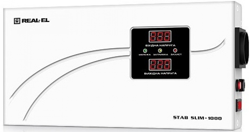 Стабилизатор напряжения Real-El Stab Slim-1000 (EL122400007) White  - фото - интернет-магазин электроники и бытовой техники TTT