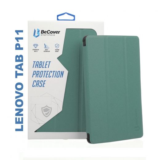 Обложка BeCover Smart Case для Lenovo Tab P11 (706098) Dark Green - фото - интернет-магазин электроники и бытовой техники TTT