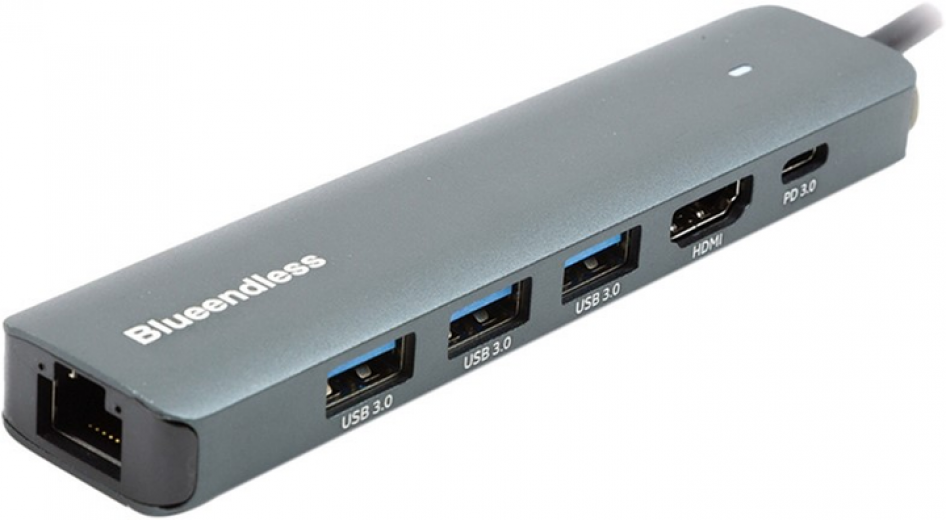USB-хаб Blueendless USB Type-C - HDMI, LAN, 3x USB 3.0 Type-A, USB Type-C PD100W (CA913909) - фото USB-хаб Blueendless USB Type-C - HDMI, LAN, 3x USB 3.0 Type-A, USB Type-C PD100W (CA913909) - фото - интернет-магазин электроники и бытовой техники TTT