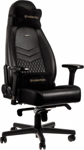 Кресло геймерское NOBLECHAIRS Icon Real Leather (GAGC-090) Black - фото - интернет-магазин электроники и бытовой техники TTT