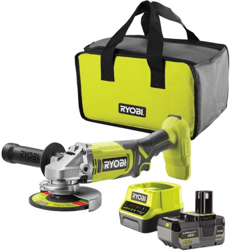 Шлифмашина угловая Ryobi ONE+ RAG18125-1C40S 125мм 18В 1х4А·ч (5133005643) - фото - интернет-магазин электроники и бытовой техники TTT
