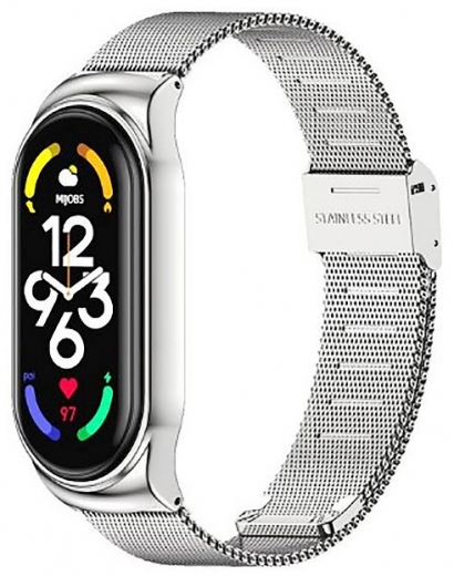 Ремінець BeCover Metal для Xiaomi Mi Smart Band 7 (707494) Silver - фото - інтернет-магазин електроніки та побутової техніки TTT