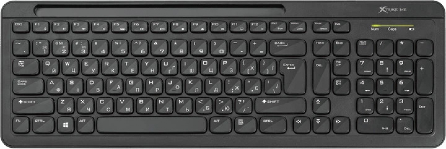 Клавіатура XTRIKE ME KB-303 UA Wireless/Bluetooth (KB-303UA) Black  - фото - інтернет-магазин електроніки та побутової техніки TTT