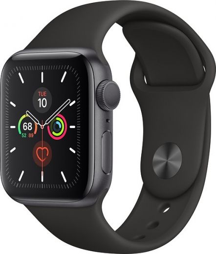 Apple Watch Series 5 40mm Space Gray Aluminum Case with Black Sport - фото - інтернет-магазин електроніки та побутової техніки TTT