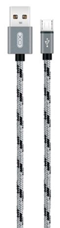 Кабель USB XO NB10 microUSB 1m 2.4A Grey - фото - інтернет-магазин електроніки та побутової техніки TTT