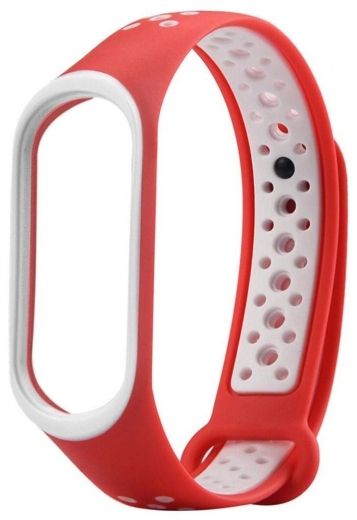 Ремешок для браслета Xiaomi Mi Band 3 Sport Red/White - фото - интернет-магазин электроники и бытовой техники TTT