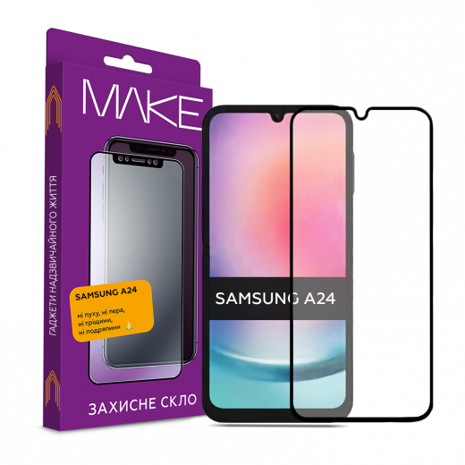 Защитное стекло Make Full Cover Samsung Galaxy A24 (MGF-SA24) - фото - интернет-магазин электроники и бытовой техники TTT