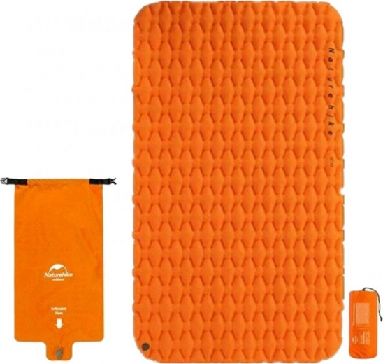 Коврик надувной двухместный с надувным мешком Naturehike FC-11 NH19Z055-P 65 мм (6927595735435) Оранжевый  - фото - интернет-магазин электроники и бытовой техники TTT