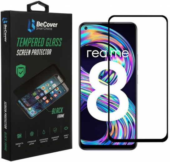 Защитное стекло BeCover для Realme 8 / 8 Pro (706684) Black  - фото - интернет-магазин электроники и бытовой техники TTT