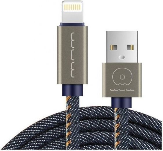 Кабель USB WUW X01 lightning 1m 2A cowboy (WUW-X01) Blue - фото - інтернет-магазин електроніки та побутової техніки TTT