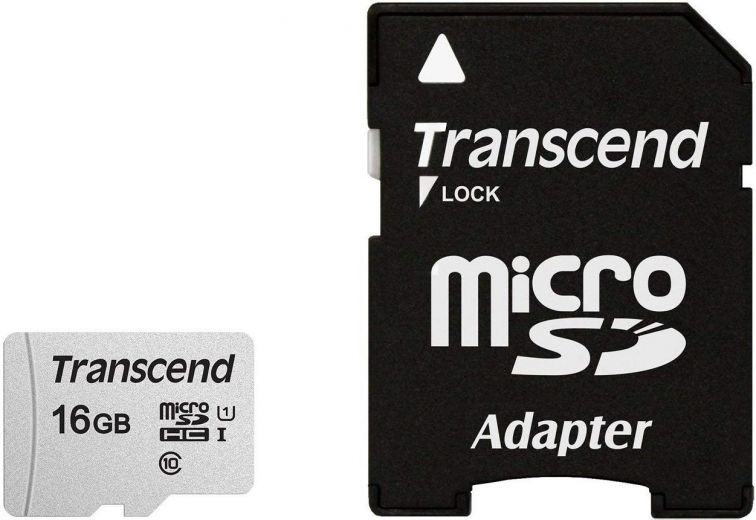 Карта памяти Transcend 300S microSDHC 16GB UHS-I U1 + SD-Adapter (TS16GUSD300S-A) - фото - интернет-магазин электроники и бытовой техники TTT