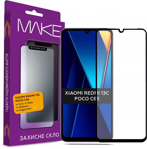 Защитное стекло MakeFuture для Xiaomi Redmi 13C/Poco C65 (MGF-XR13C/PC65) - фото - интернет-магазин электроники и бытовой техники TTT