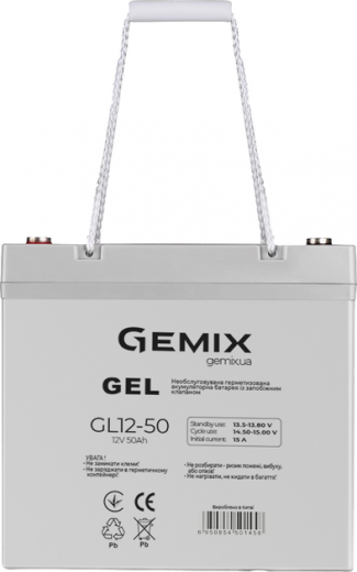 Акумулятор Gemix 12V 50Ah (GL12-50) - фото Акумулятор Gemix 12V 50Ah (GL12-50) - фото - інтернет-магазин електроніки та побутової техніки TTT