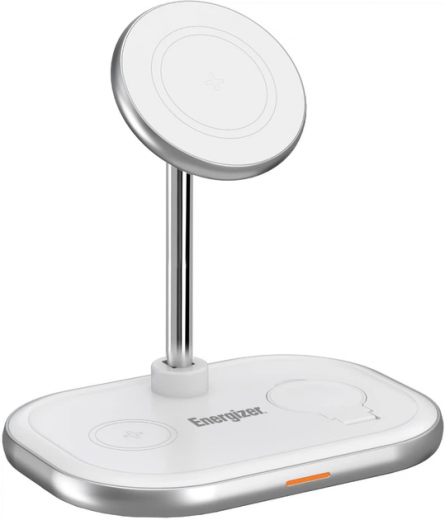 Зарядное устройство Energizer WCP303 3-in-1 15W Magnetic Wireless Fast Charger (WCP303) White  - фото - интернет-магазин электроники и бытовой техники TTT