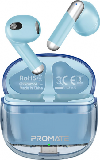 Навушники Promate TransPods (transpods.blue) Blue  - фото Навушники Promate TransPods (transpods.blue) Blue  - фото - інтернет-магазин електроніки та побутової техніки TTT