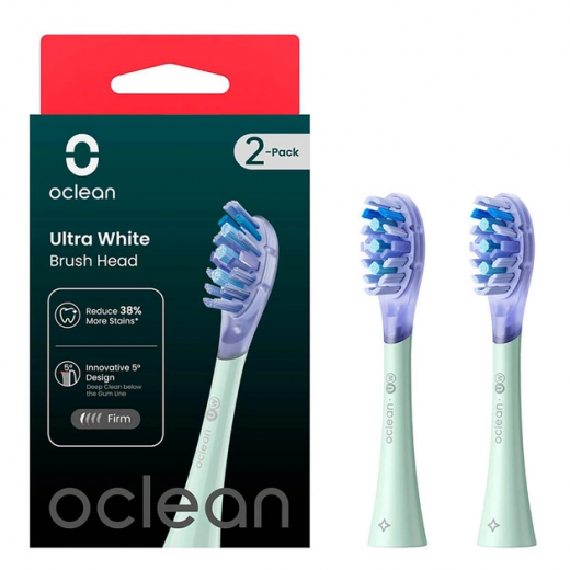 Насадки для электрической зубной щетки Oclean Ultra White 2шт Green - фото Насадки для электрической зубной щетки Oclean Ultra White 2шт Green - фото - интернет-магазин электроники и бытовой техники TTT