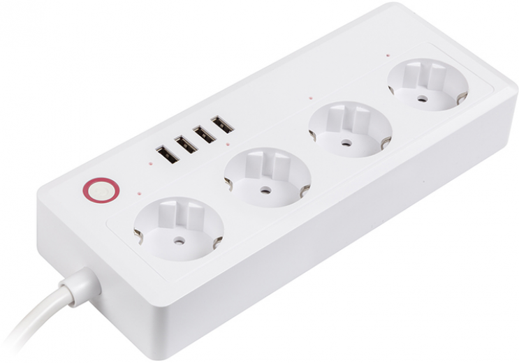 Мережевий фільтр Tuya Smart 16 A 4 розетки 4 USB з вимикачем 1.8 м (HS082383) - фото Мережевий фільтр Tuya Smart 16 A 4 розетки 4 USB з вимикачем 1.8 м (HS082383) - фото - інтернет-магазин електроніки та побутової техніки TTT
