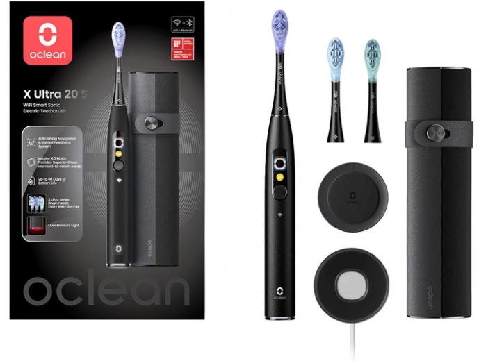 Электрическая зубная щетка Oclean X Ultra 20 Set Electric Toothbrush Black - фото - интернет-магазин электроники и бытовой техники TTT
