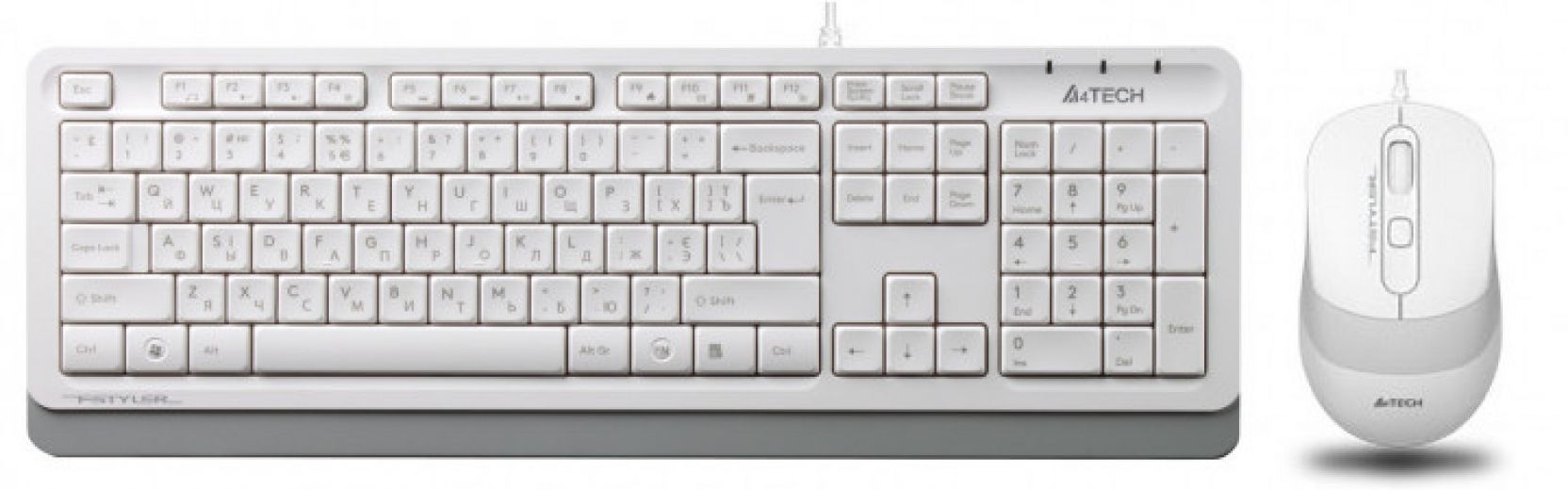 Комплект проводной A4Tech F1010 USB White - фото - интернет-магазин электроники и бытовой техники TTT