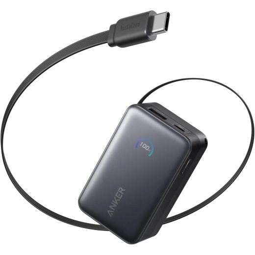 УМБ Anker Nano 10000 mAh 45W Built-In USB-C Cable (A1638H11) Black - фото - интернет-магазин электроники и бытовой техники TTT