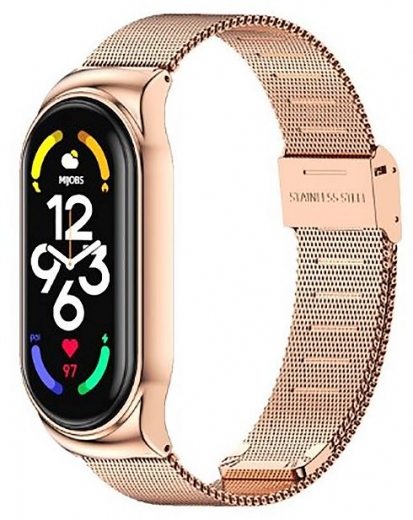 Ремінець BeCover Metal для Xiaomi Mi Smart Band 7 (707496) Rose Gold - фото - інтернет-магазин електроніки та побутової техніки TTT