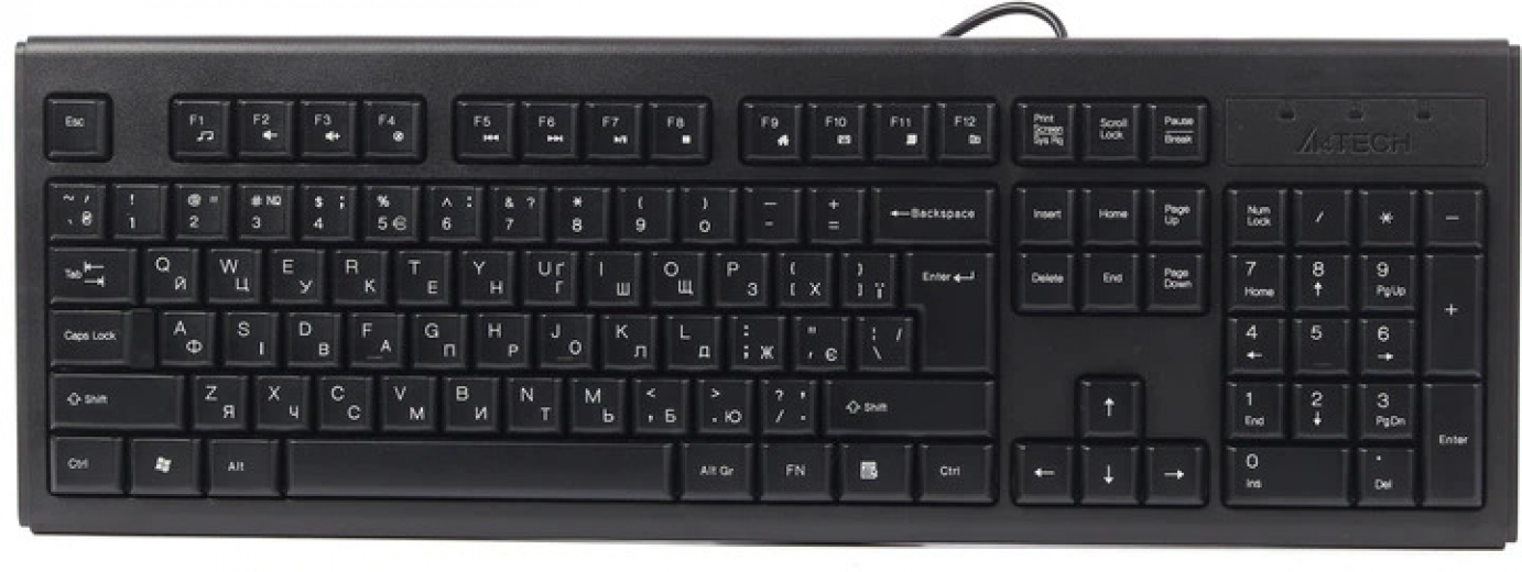 Клавиатура проводная A4Tech KR-83 USB (4711421805964) - фото - интернет-магазин электроники и бытовой техники TTT