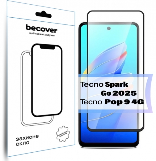 Защитное стекло Becover для Tecno Spark Go 2025/ Pop 9 4G (KL4h) (713682) Black - фото - интернет-магазин электроники и бытовой техники TTT
