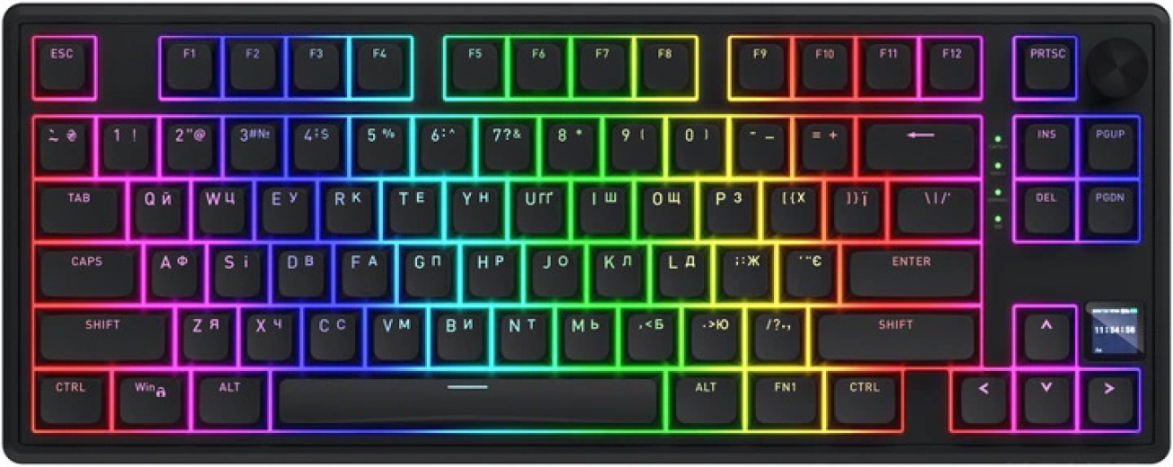 Клавіатура бездротова Hator Skyfall 80 PRO Aurum Vanila Silent RGB Wireless/Bluetooth/USB (HTK4181UA) Black  - фото - інтернет-магазин електроніки та побутової техніки TTT