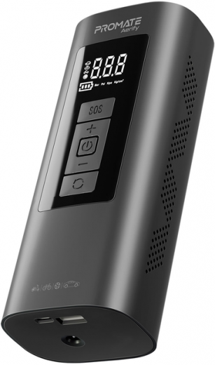 Автокомпресор Promate Aerify Black - фото - інтернет-магазин електроніки та побутової техніки TTT