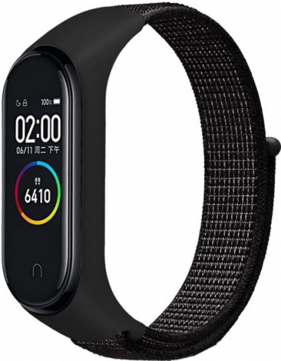 Ремінець BeCover Nylon Style для Xiaomi Mi Band 5 (705415) Black  - фото - інтернет-магазин електроніки та побутової техніки TTT