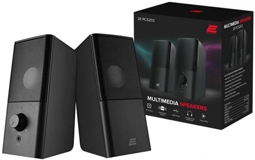 Акустична система 2E PCS202, 2.0, USB (2E-PCS202BK) Black - фото - інтернет-магазин електроніки та побутової техніки TTT