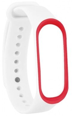 Ремешок для Xiaomi Mi Band 3/4 White/Red - фото - интернет-магазин электроники и бытовой техники TTT